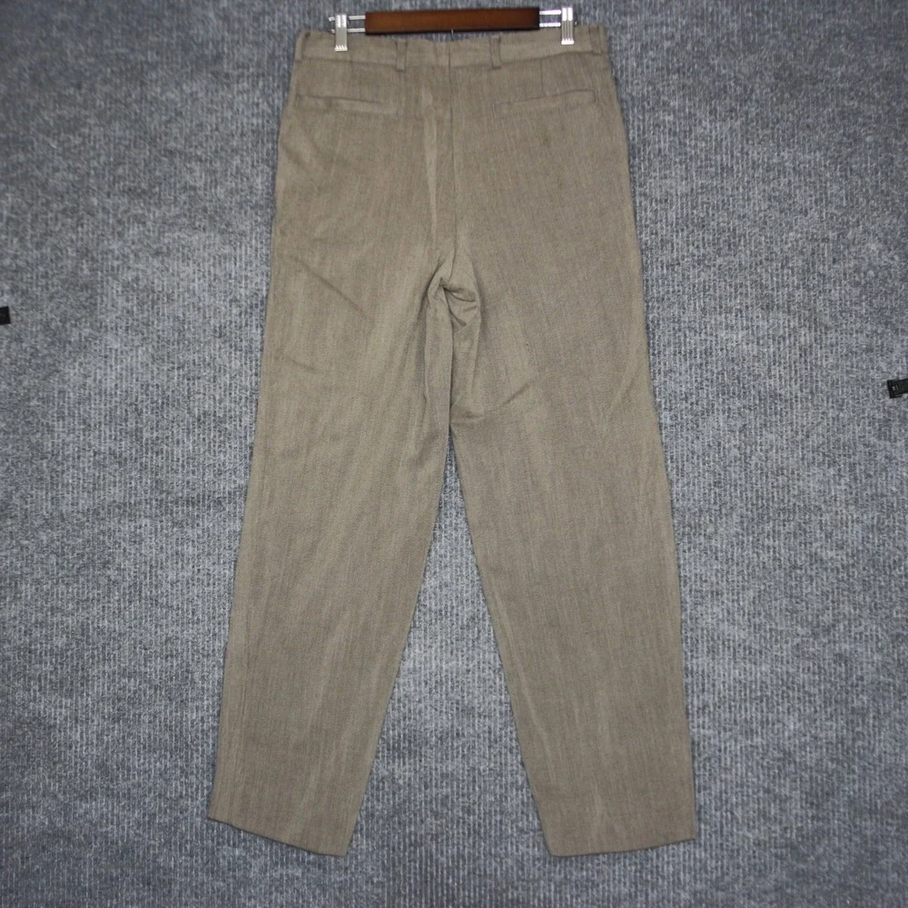 HUGO BOSS‎ Mens Regazzoni Flat Front Pleated All Wool Dress Pants Tan 32R